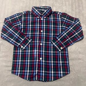 Boys IZOD Red & Blue Plaid button down long sleeve Shirt (5)